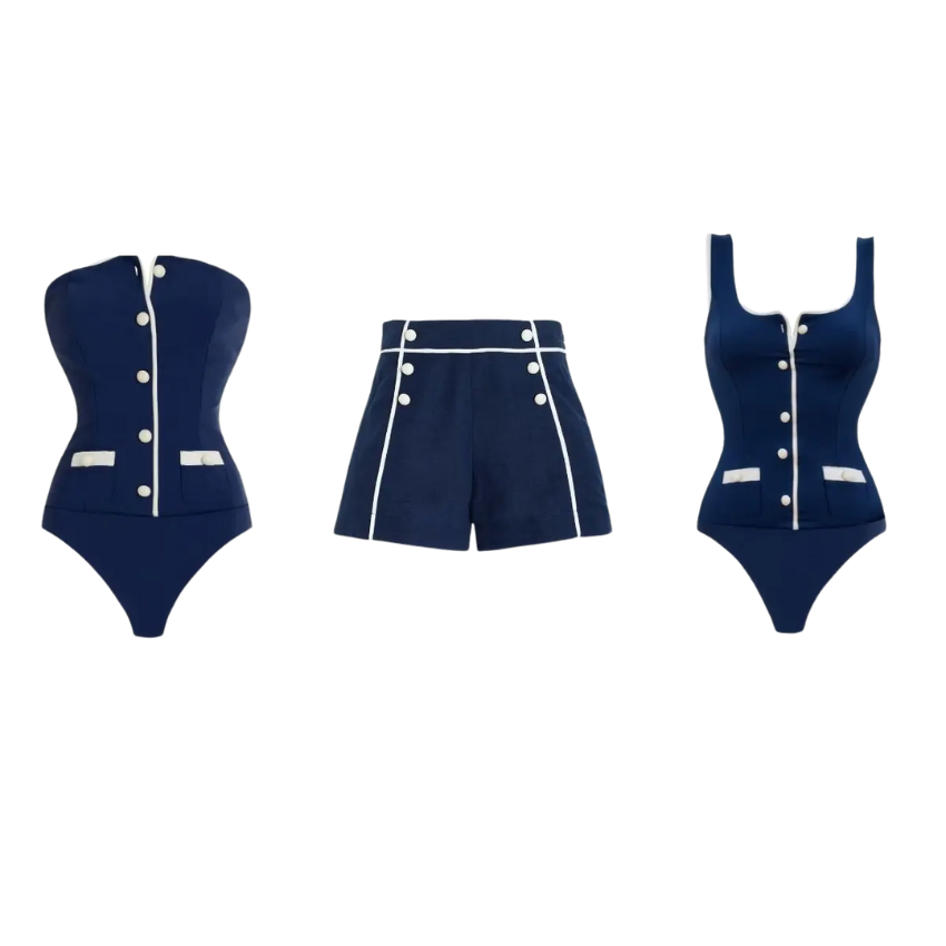 Plus Size Color Block One Piece Swimsuit and Shorts